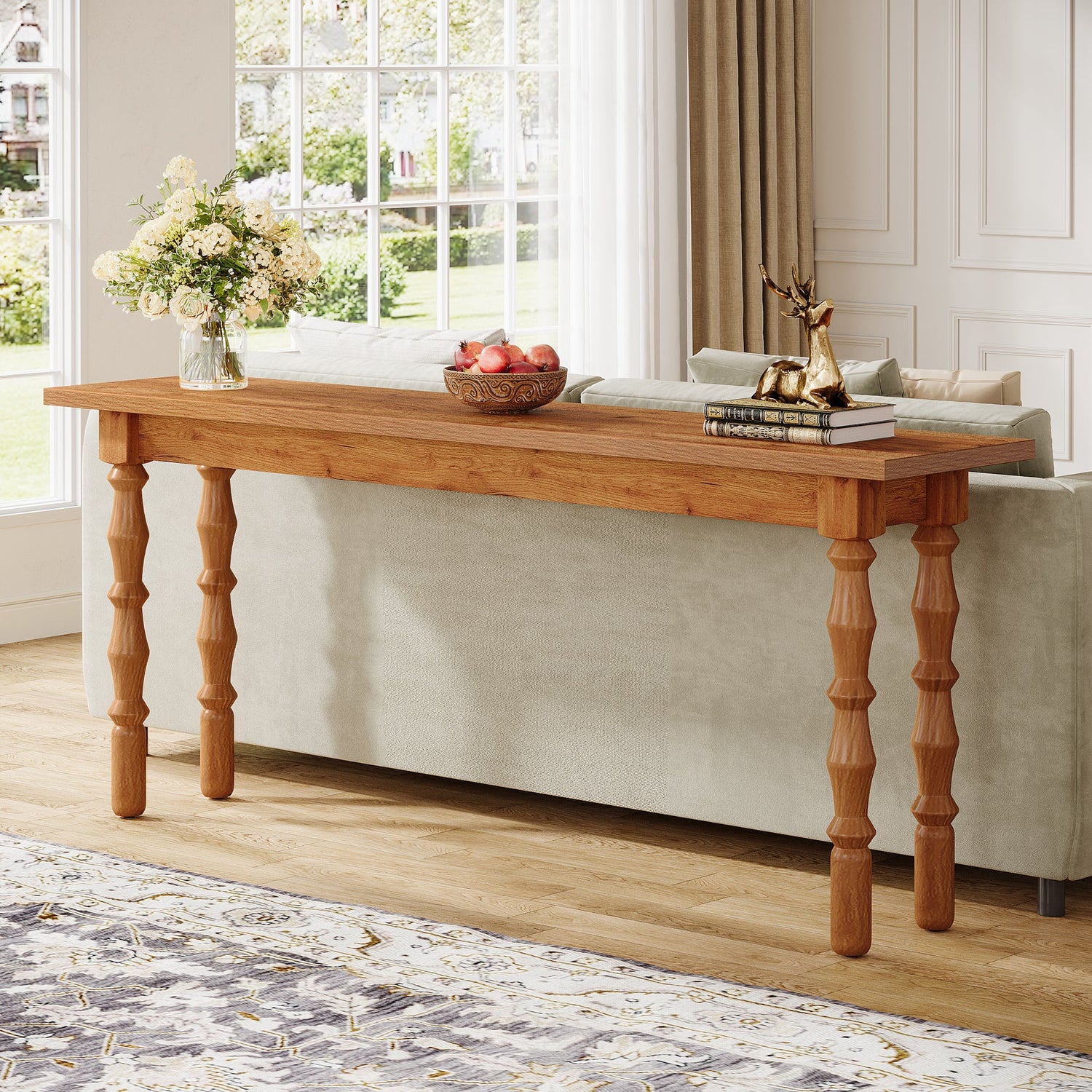 Tribesigns 70.9" Console Table, Wood Sofa Table Behind Couch-Tribesigns