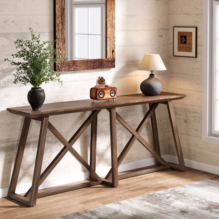 70.9" Console Table, Wooden Sofa Table Entryway Entry Table Tribesigns