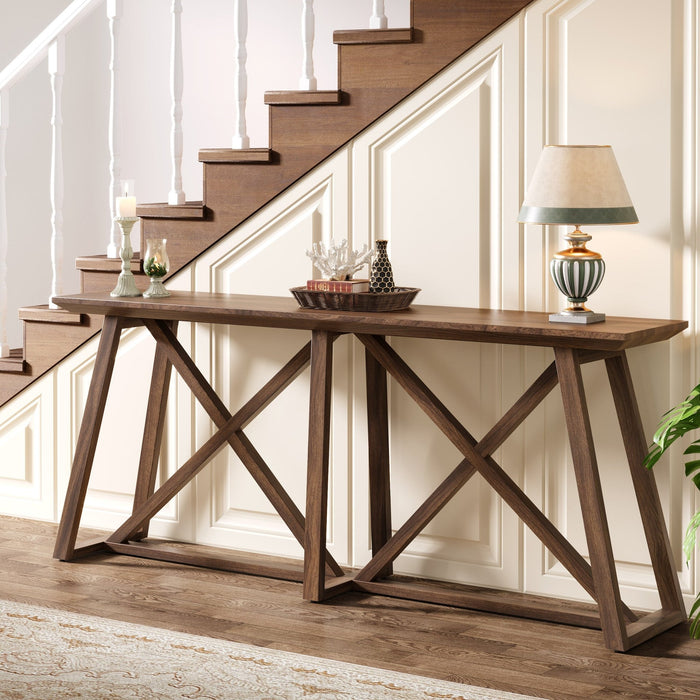 70.9" Console Table, Wooden Sofa Table Entryway Entry Table Tribesigns