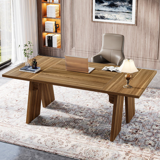 70.9" Executive Desk, Wood 6FT Conference Table Meeting Table Computer Desk Tribesigns