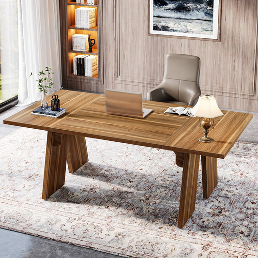 70.9" Executive Desk, Wood 6FT Conference Table Meeting Table Computer Desk Tribesigns