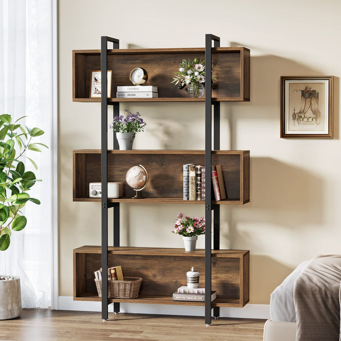 70.9" Wood Bookshelf, 6 - Tier Etagere Bookcase Display Shelf with Open Shelves Tribesigns