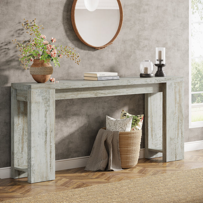 70.9" Wood Console Table, Farmhouse Sofa Table Entryway Table Tribesigns