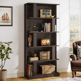 70" Bookshelf, 5-Tier Modern Bookcase with Open Display Shelves 3