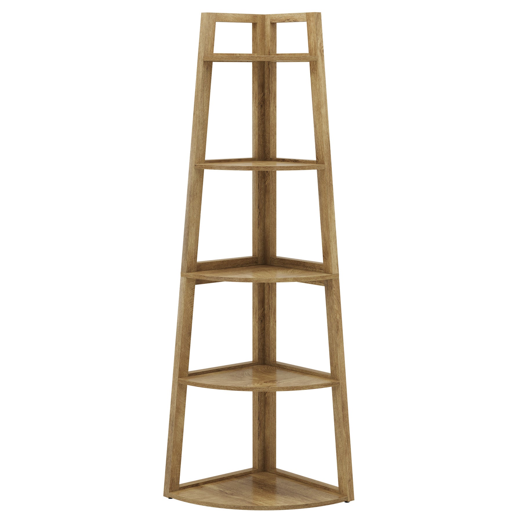 70" Tall Corner Bookshelf, 5 Tier Modern Corner Bookcase Ladder Shelf Plant Stand