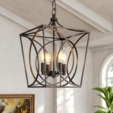 4-Light Pendant Light Fixture, Industrial Chandelier With Adjustable Chain 3