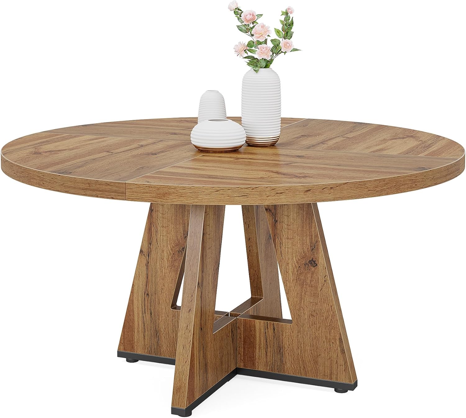 Tribesigns 47 Inch Round Dining Table, Farmhouse Kitchen Table for 4-6