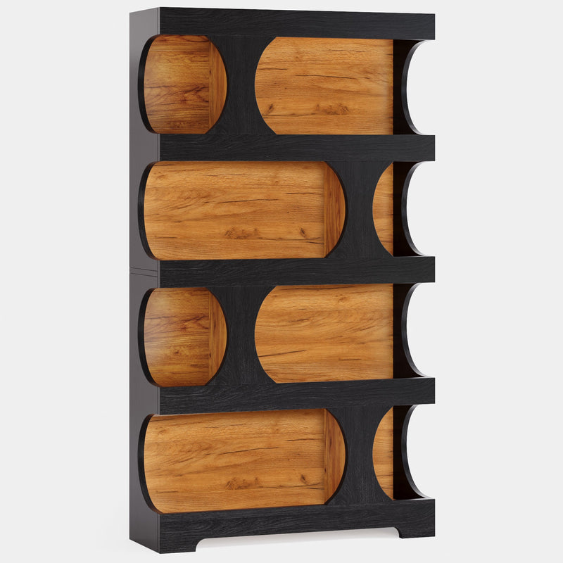 Tribesigns 71" Bookshelf, 4-Tier S-Shaped Bookcase Display Shelves ...