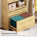 71" Bookshelf, Tall Bookcase with File Cabinet and Drawers Tribesigns