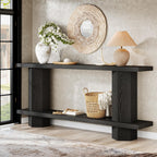 71" Console Table, 2 - Tier Hallway Table Sofa Table Behind Couch Tribesigns