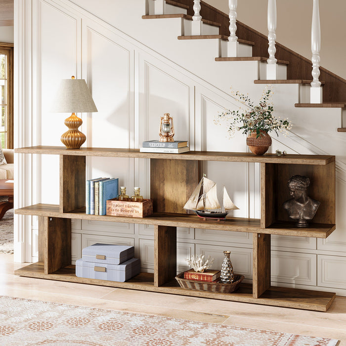 71" Console Table, 3 Tier Farmhouse Sofa Table with Storage Tribesigns