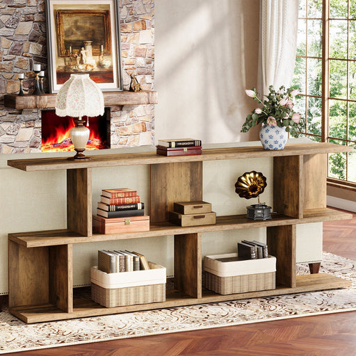 71" Console Table, 3 Tier Farmhouse Sofa Table with Storage Tribesigns