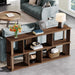 71" Console Table, 3 Tiers Wood Sofa Table Hallway Table with Storage Tribesigns