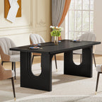 71" Dining Table for 6 to 8 People, Modern Wood Kitchen Dinner Table Tribesigns