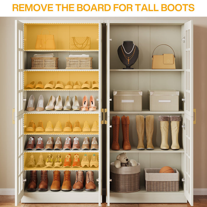 71" Shoe Cabinet, 8 - tier Shoe Storage Racks With Adjustable Shelves Tribesigns