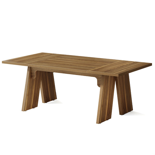 71" Wood Dining Table, Farmhouse Kitchen Table for 6 People Tribesigns