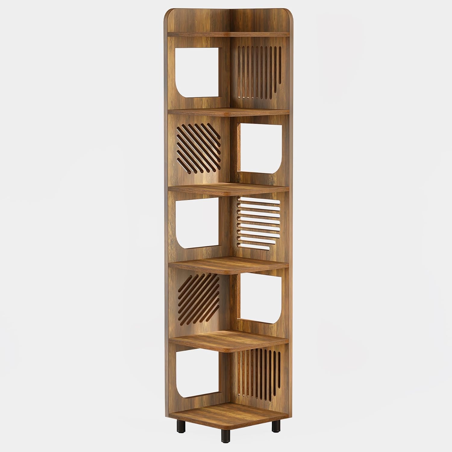 Tribesigns 6-Tier Corner Shelf, Tall Skinny Display Bookcase for Small Spaces
