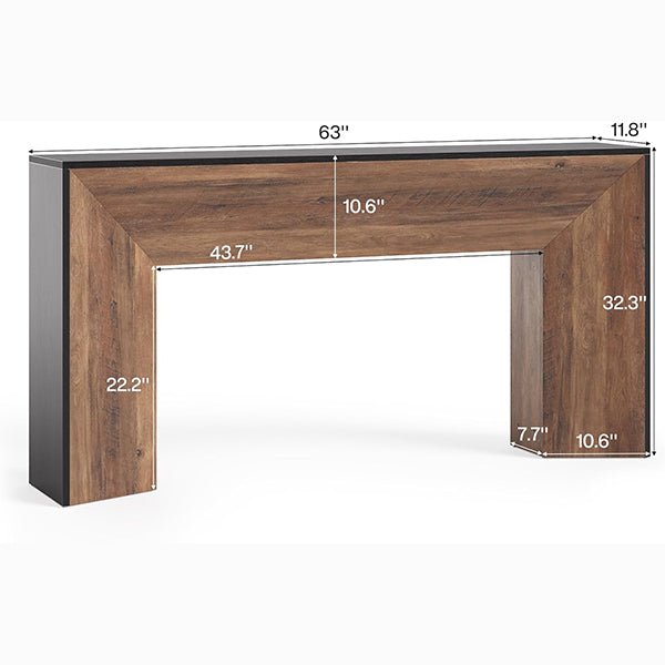 63" Extra Long Console Table for Entryway, Modern Wooden Sofa Table for Living Room