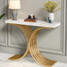 Console Table, Modern Faux Marble Entryway Sofa Table with Metal Base Tribesigns