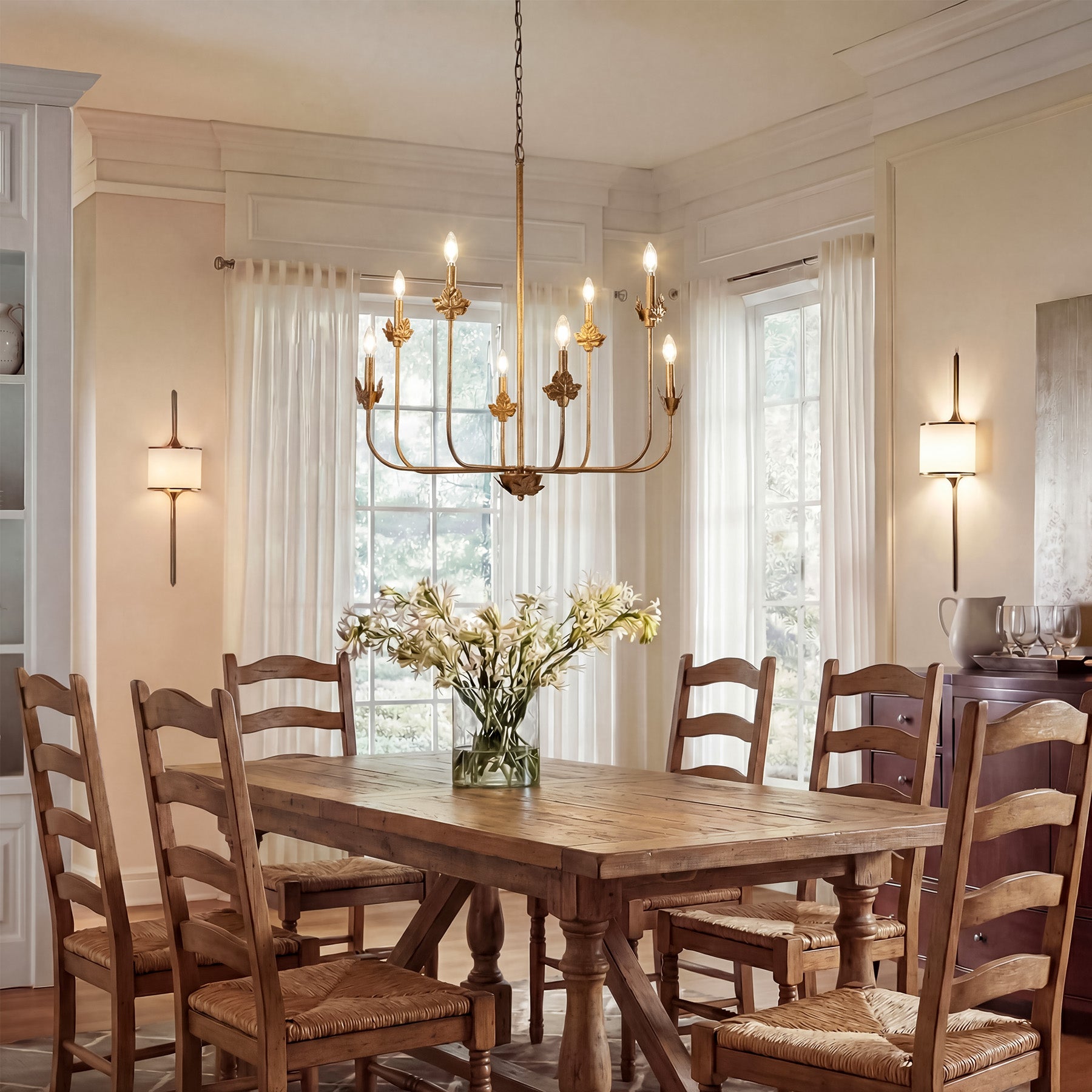 8-Light Chandeliers, 27" Ceiling Light Fixture Pendant Light with Adjustable Chain