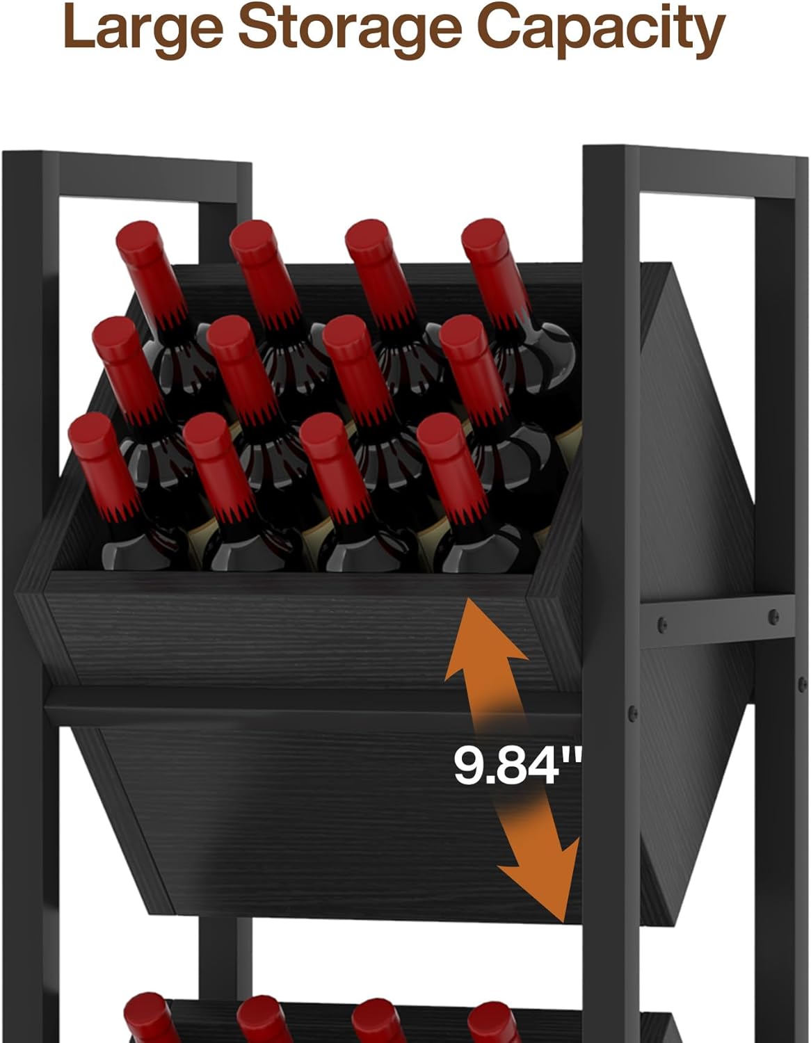 Tribesigns 3-Tier Freestanding Wine Rack, Wooden Wine Storage Stand for Kitchen and Cellar