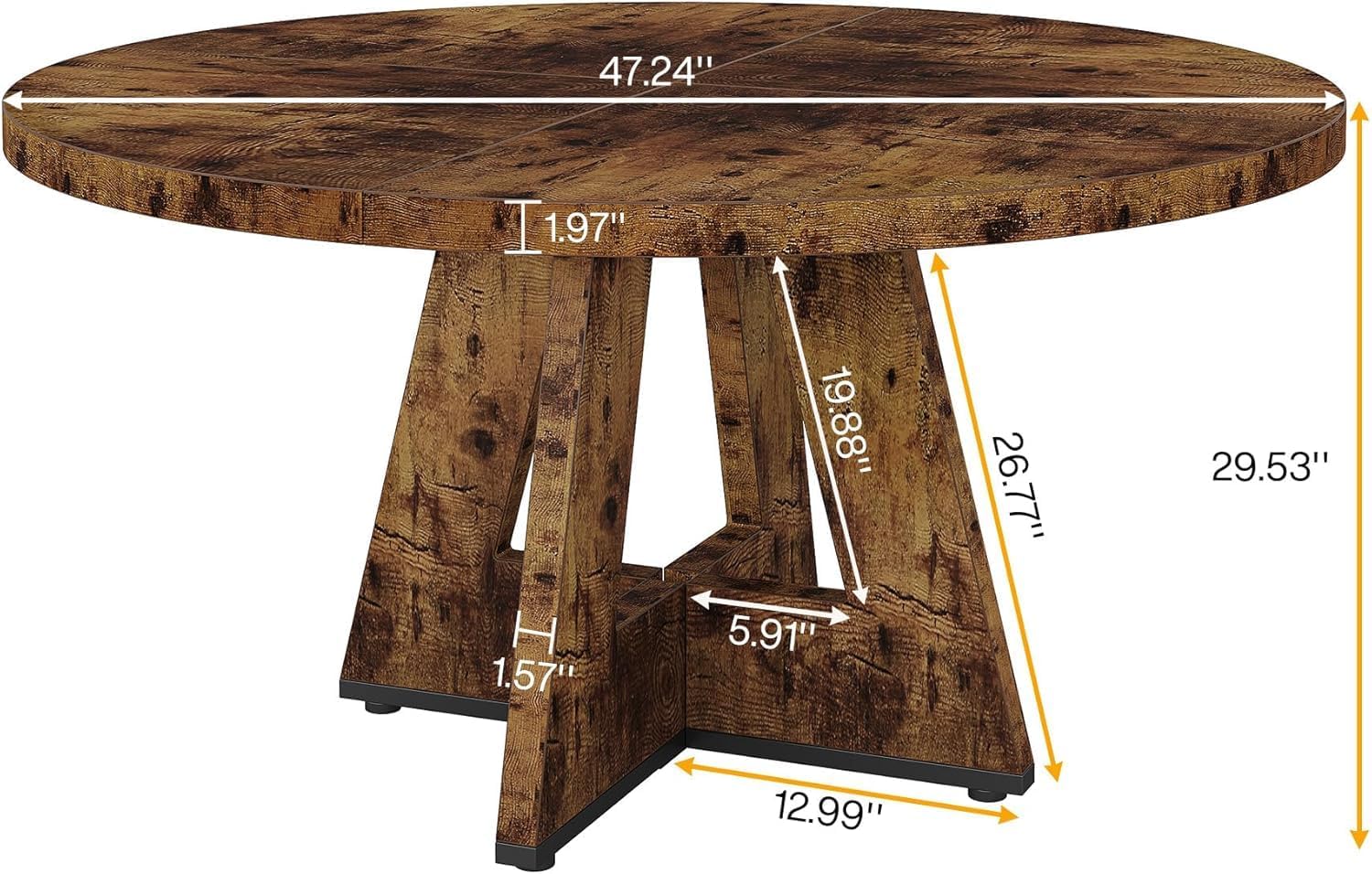 Tribesigns 47-Inch Round Conference Table for 4-6 People, Wooden Base and Thickened Top