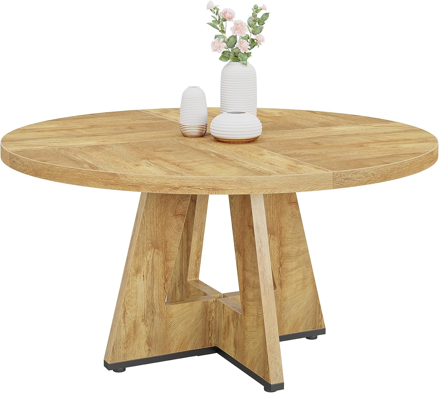Tribesigns 47 Inch Round Dining Table, Farmhouse Kitchen Table for 4-6