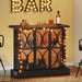 Home Bar Unit, 3-Tier Liquor Bar Table with Glasses Holder & Acrylic Front Tribesigns