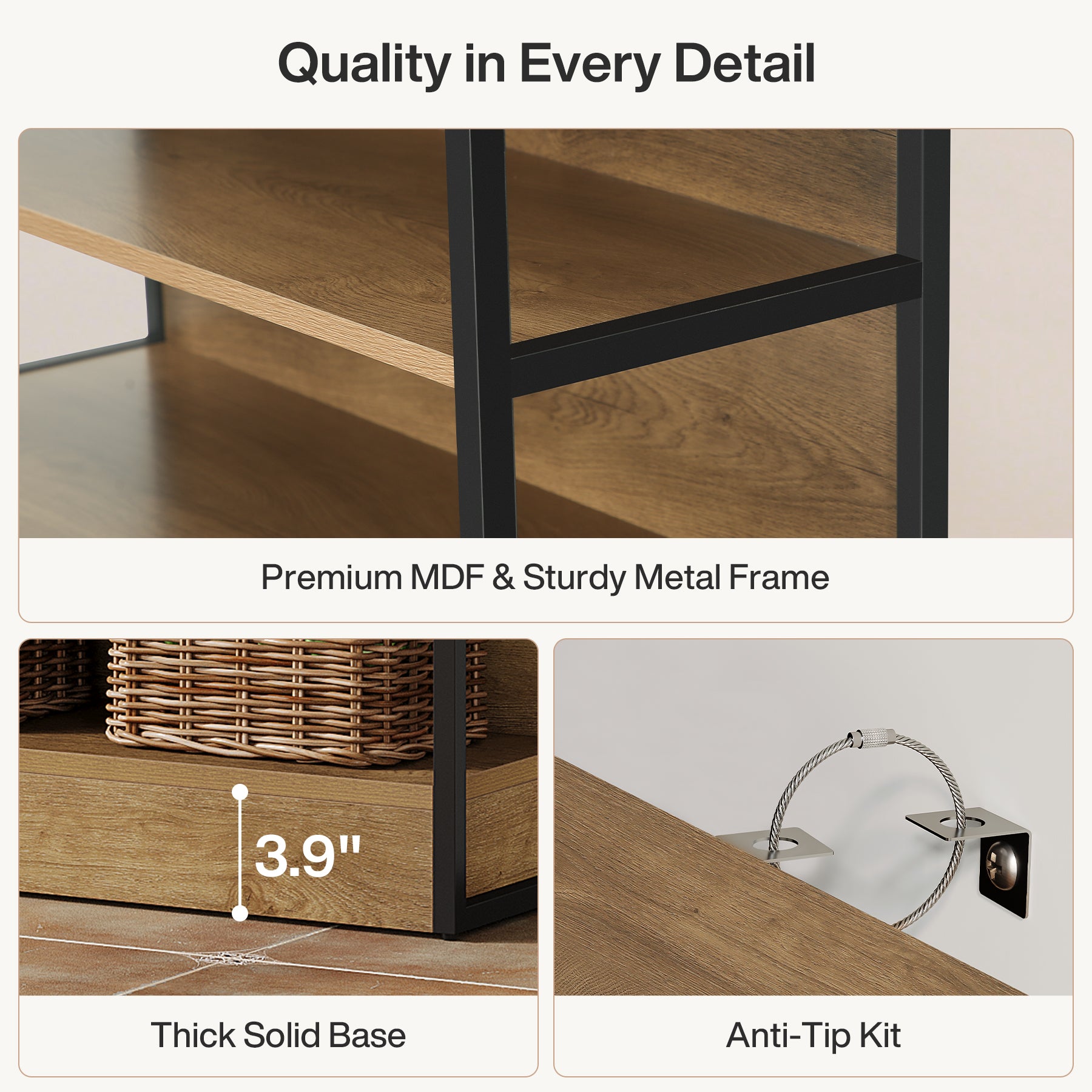 71" Bookshelf, 8-Tier Etagere Bookcase with Open Storage Organizer Shelving