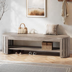 63" Entryway Bench, 2-Tier Narrow Shoe Bench with Shoe Storage