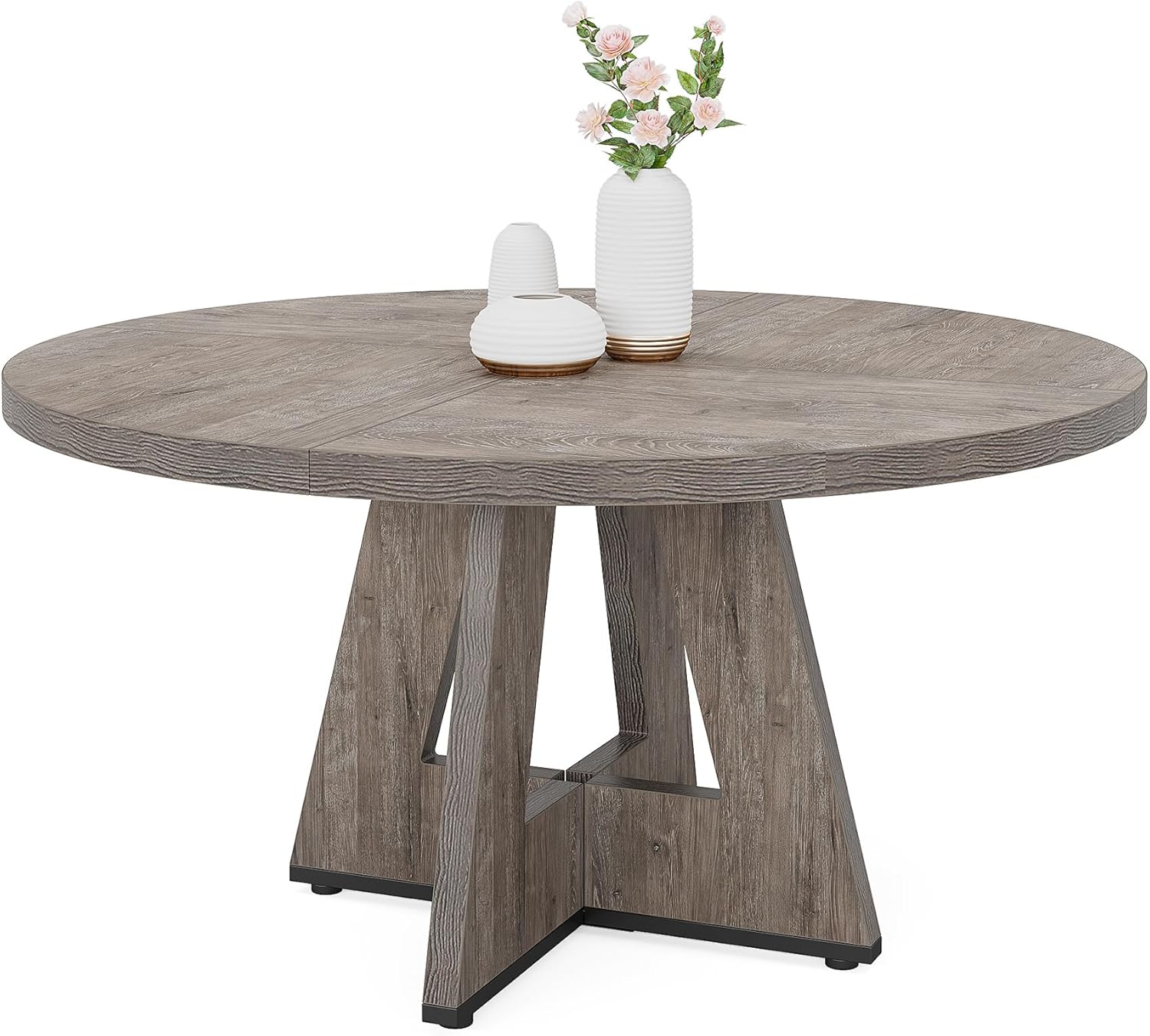 Tribesigns 47 Inch Round Dining Table, Farmhouse Kitchen Table for 4-6