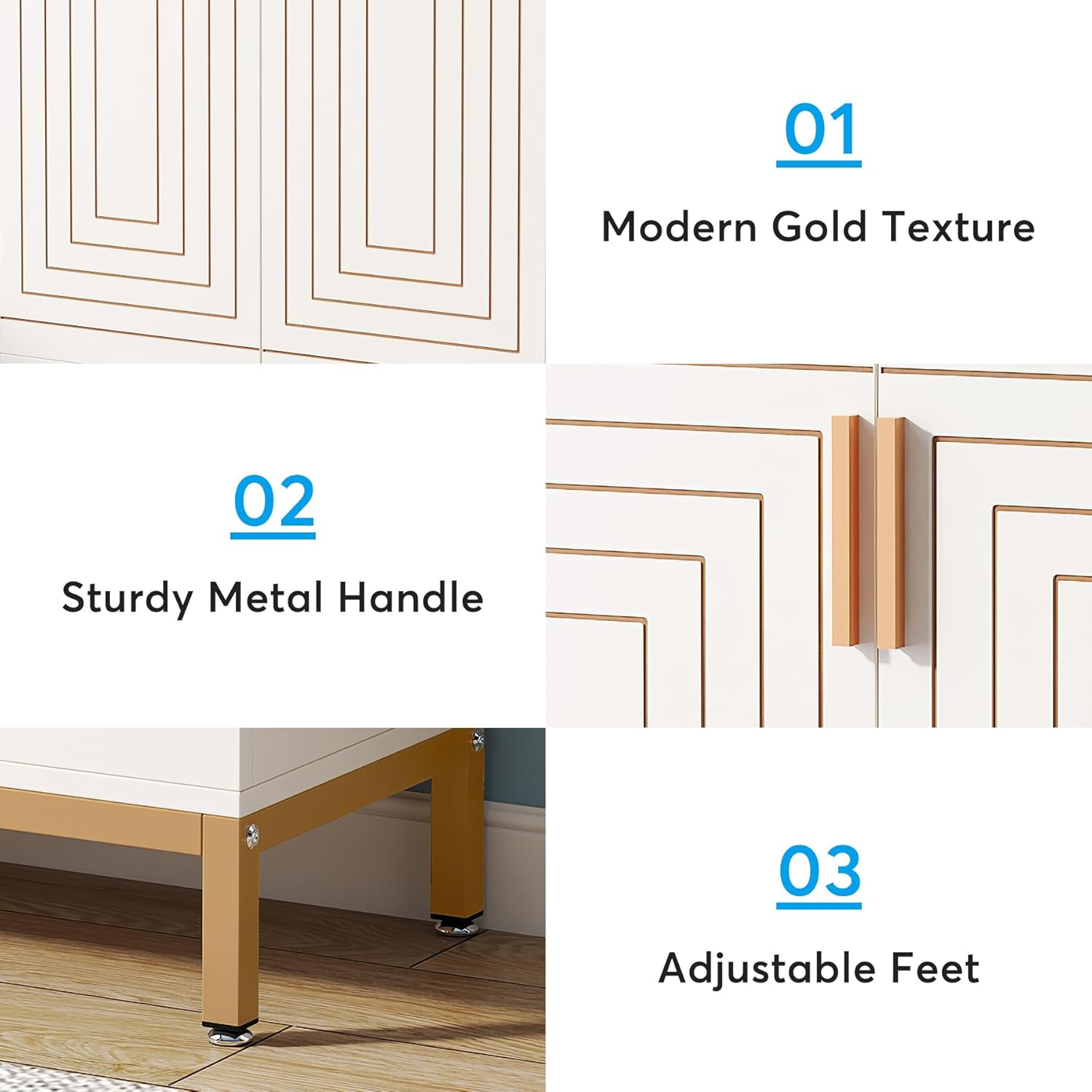 31.49" Shoe Cabinet with Doors for 20 Pairs, 5 Tier Modern Freestanding Shoe Storage Organizer