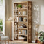 71" Wooden Bookshelf, 6-Tier Freestanding Bookcase Display Shelves