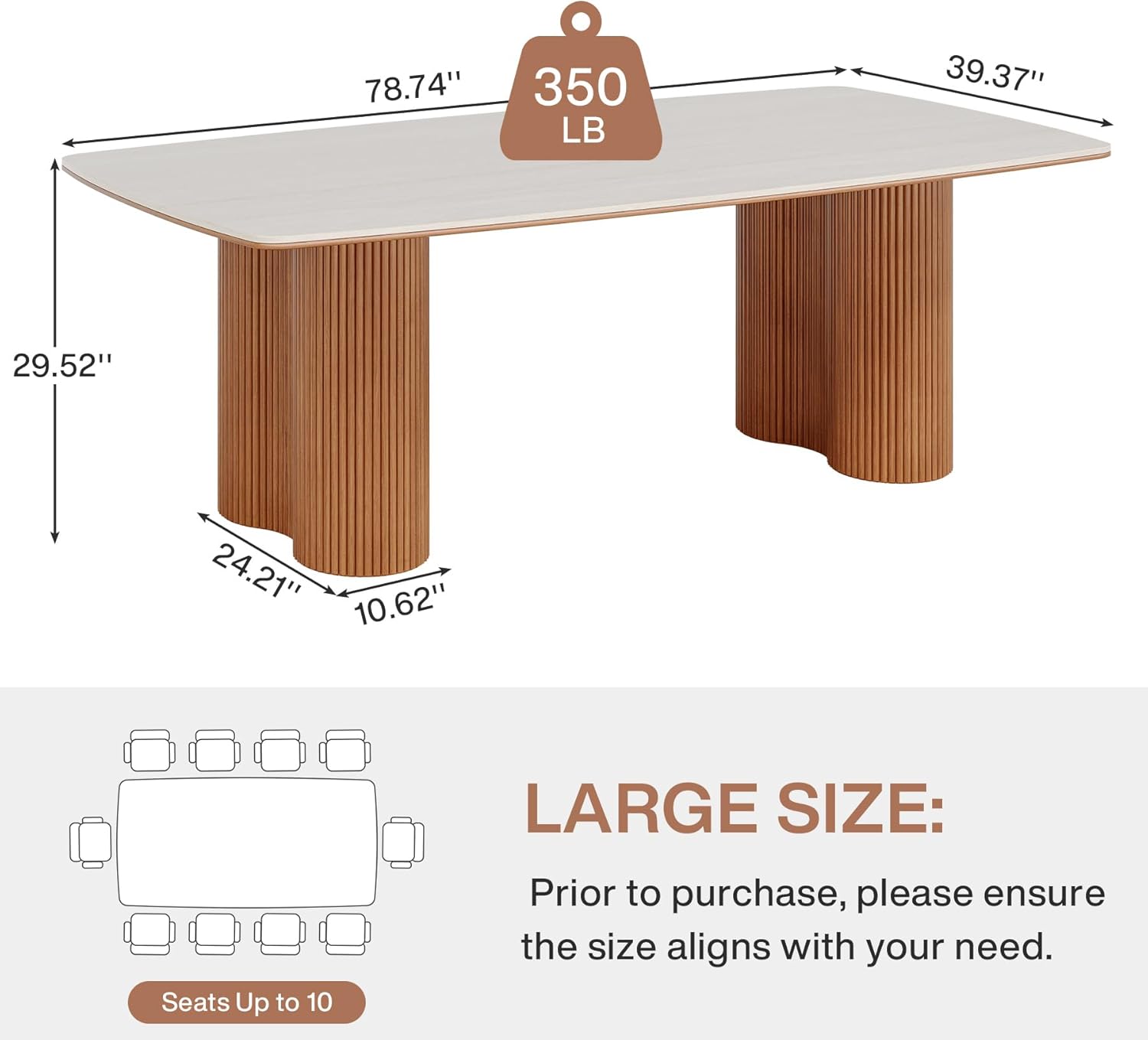 78.7" Sintered Stone Dining Table