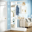 71" Wall Room Divider, Wood Freestanding Wall Partition Bookcase with Coat Hooks
