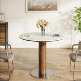 31.5" Round Conference Table, Small Wood Meeting Room Table for 2-4 People 3