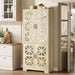 72" Kitchen Pantry, Freestanding Storage Cabinet with 4 Mirrored Doors Tribesigns