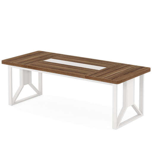 74.8" Executive Desk, Modern Wood Computer Desk Conference Table Tribesigns