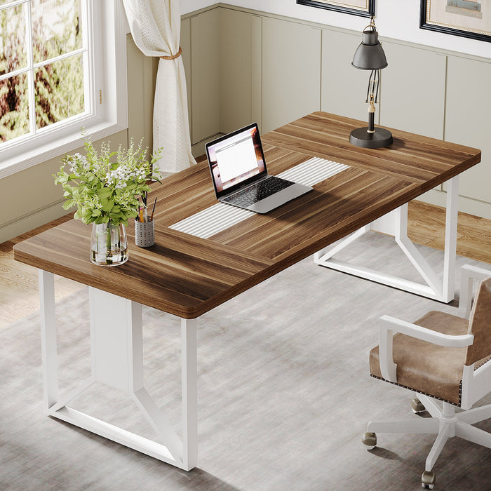 74.8" Executive Desk, Modern Wood Computer Desk Conference Table Tribesigns