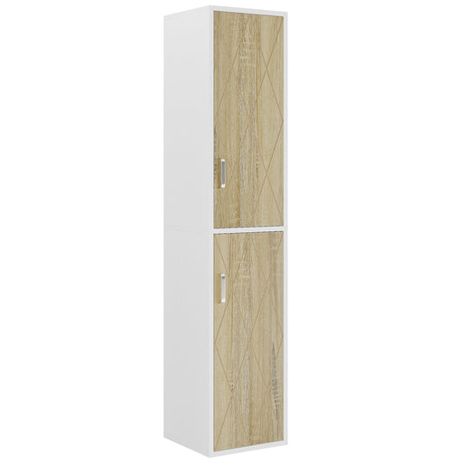 75" Wood Storage Cabinet, Free - Standing Cube Cabinet with 6 Shelves Tribesigns