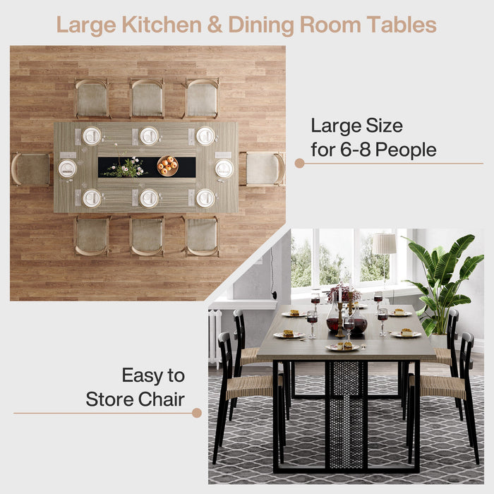 76.7" Dining Table, Farmhouse Kitchen Table for 6 - 10 Tribesigns