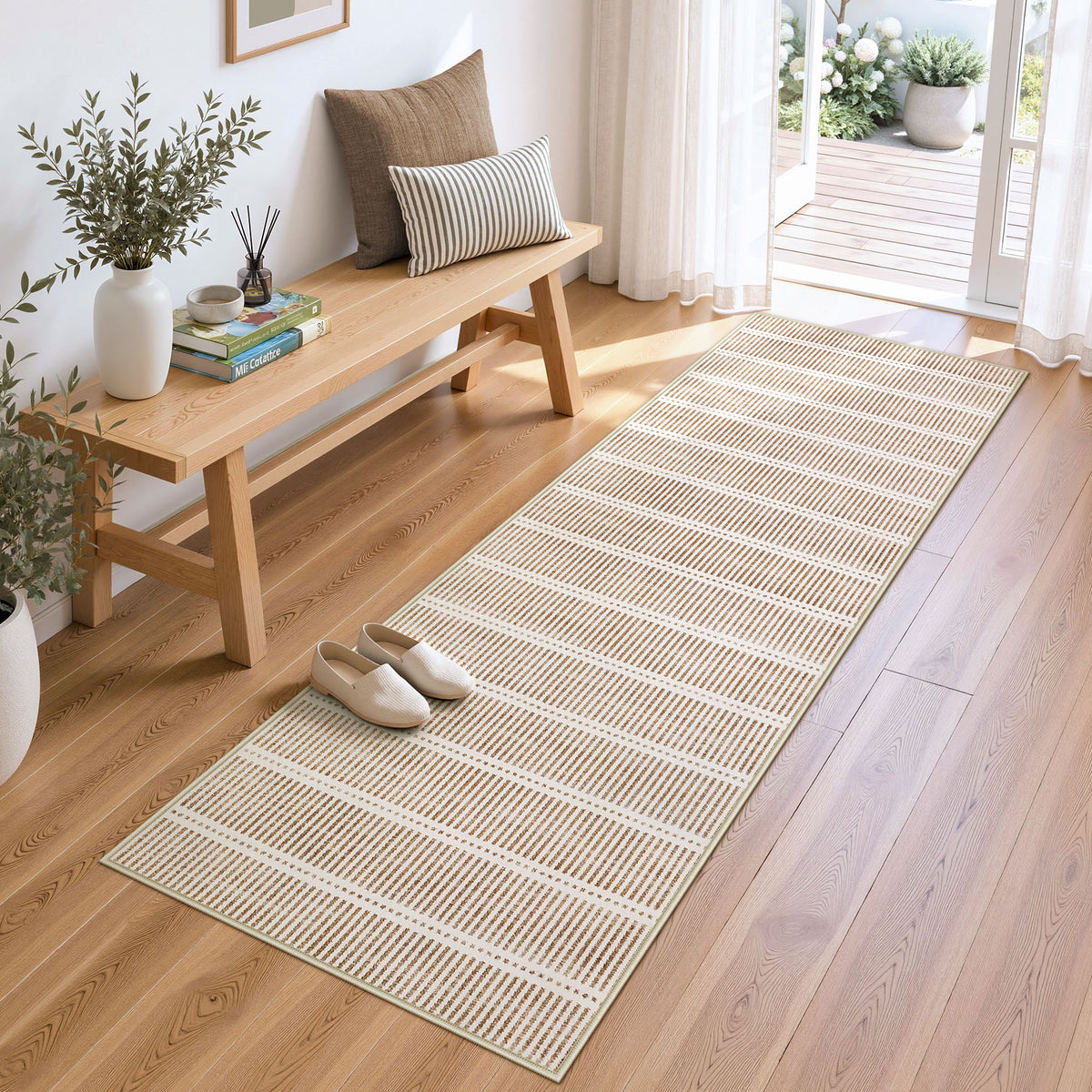 Minimalist Washable Runner Rug - Non-Slip Ultra Thin Carpet for Kitchen Hallway