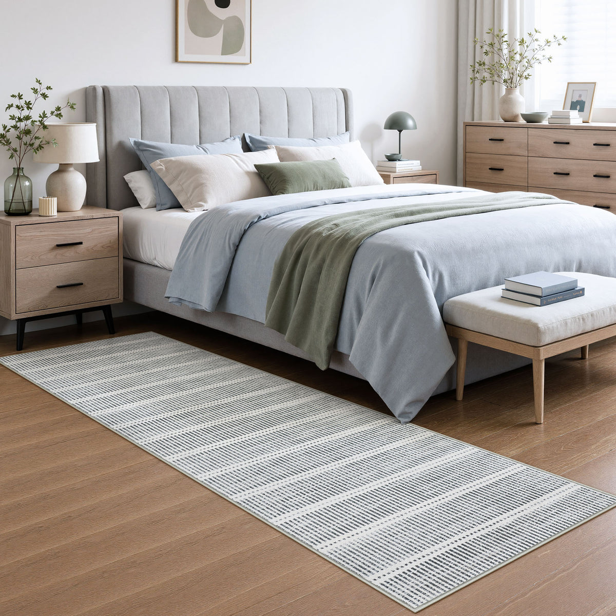 Minimalist Washable Runner Rug - Non-Slip Ultra Thin Carpet for Kitchen Hallway
