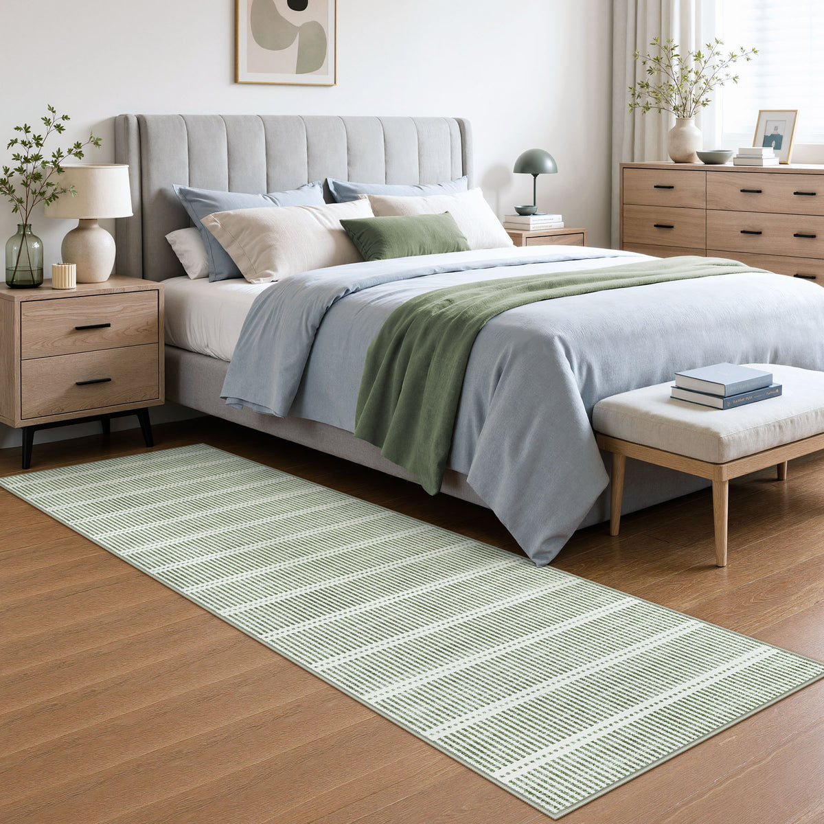 Minimalist Washable Runner Rug - Non-Slip Ultra Thin Carpet for Kitchen Hallway