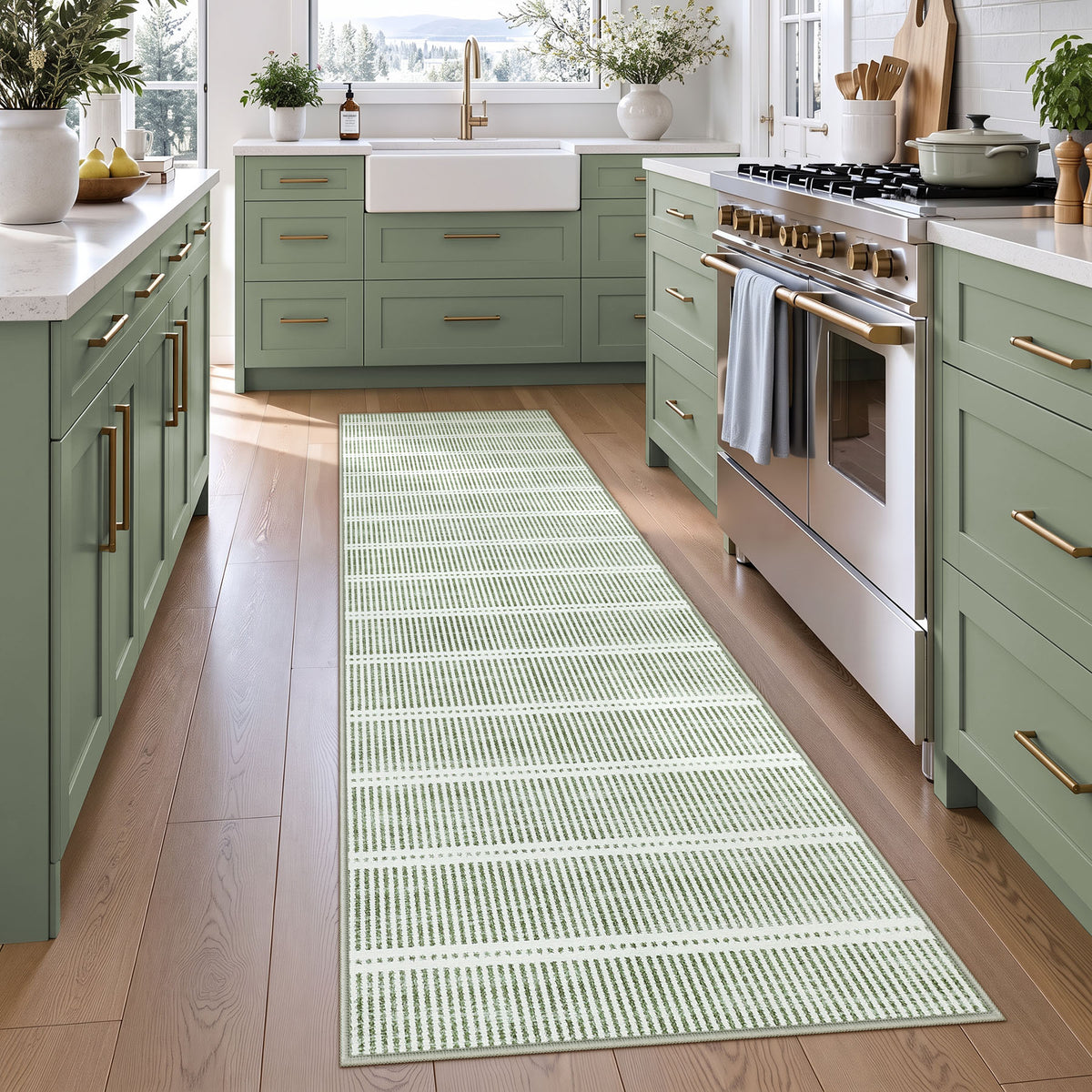 Minimalist Washable Runner Rug - Non-Slip Ultra Thin Carpet for Kitchen Hallway