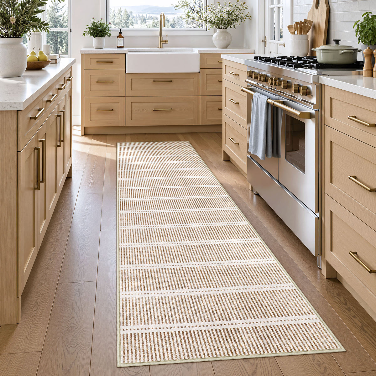 Minimalist Washable Runner Rug - Non-Slip Ultra Thin Carpet for Kitchen Hallway