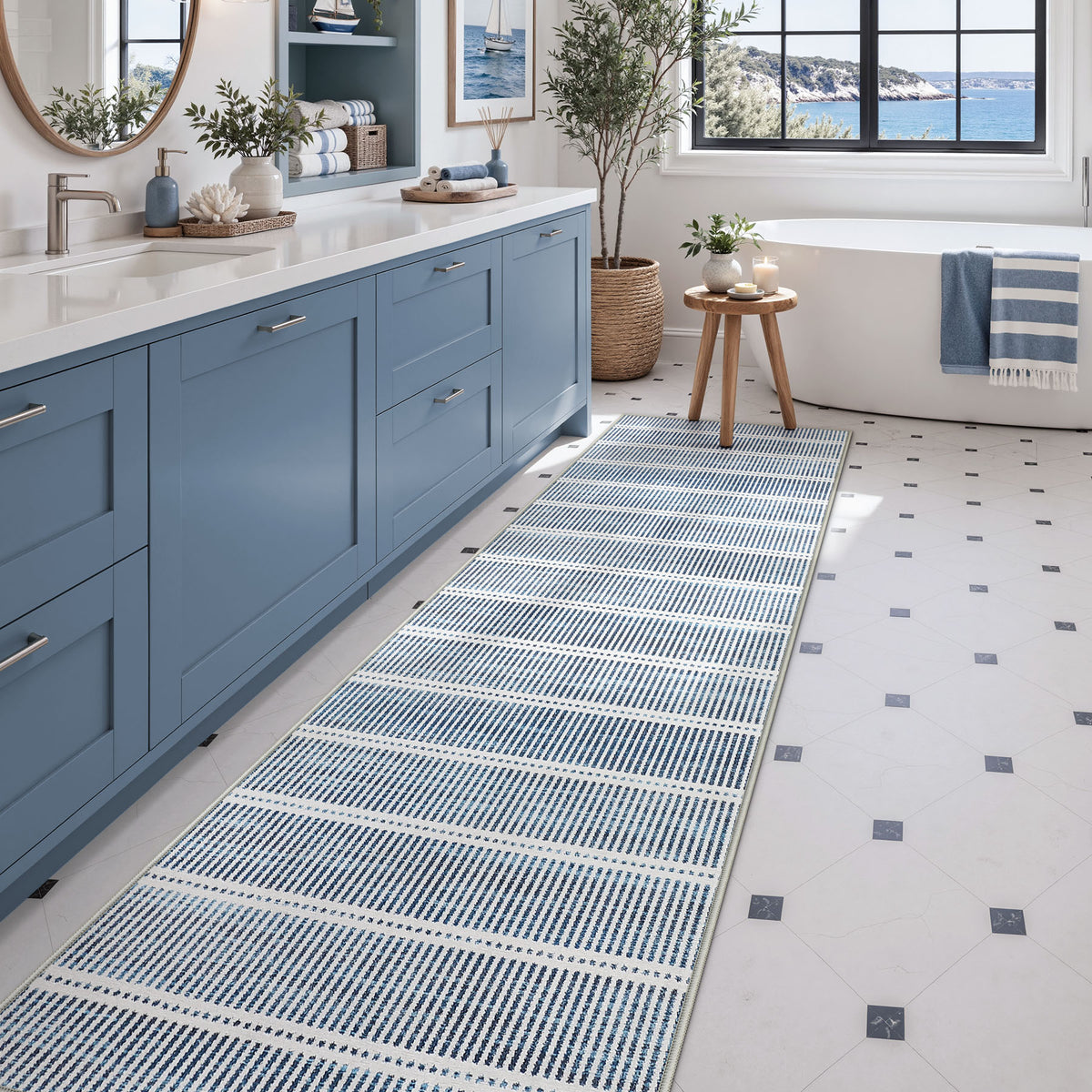 Minimalist Washable Runner Rug - Non-Slip Ultra Thin Carpet for Kitchen Hallway