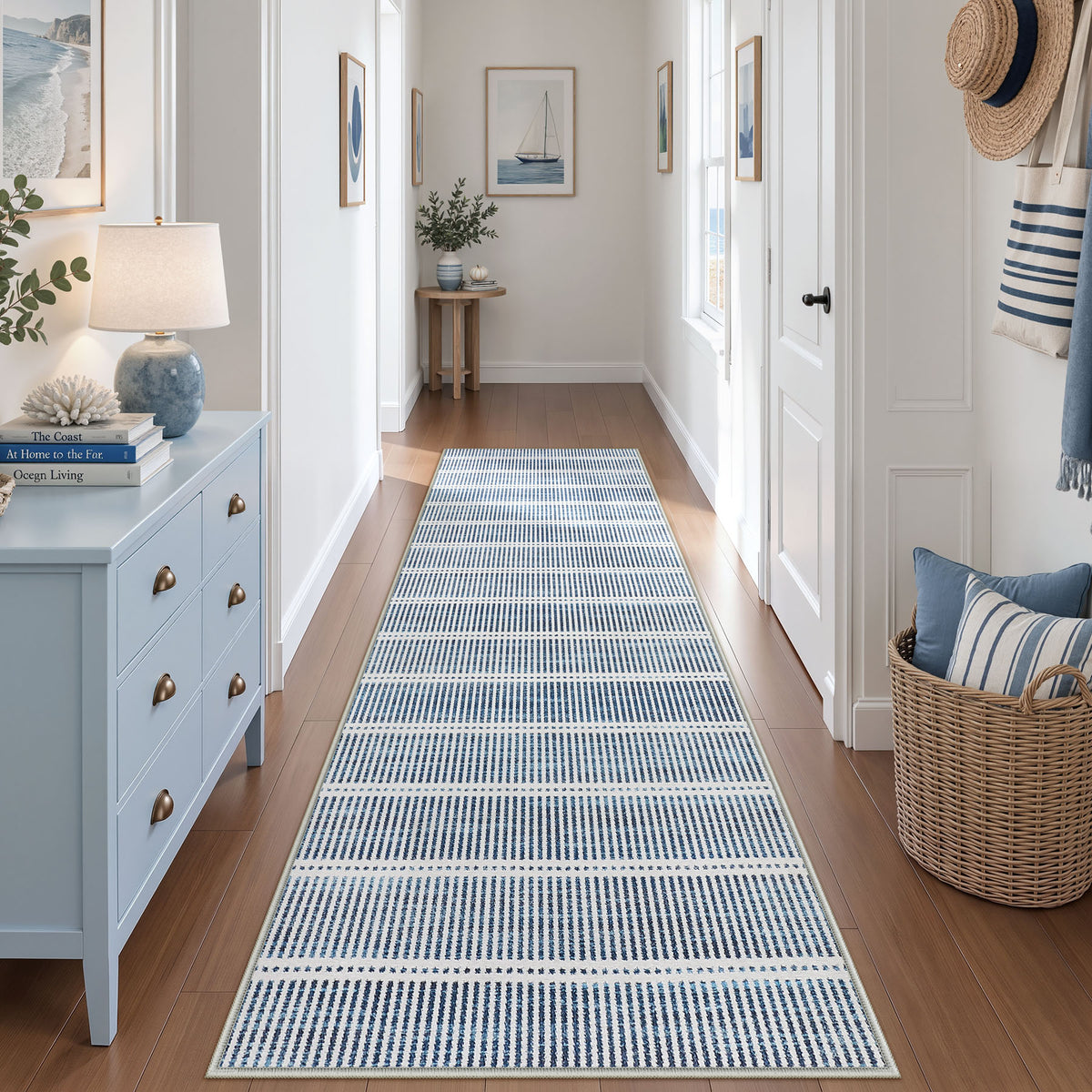 Minimalist Washable Runner Rug - Non-Slip Ultra Thin Carpet for Kitchen Hallway