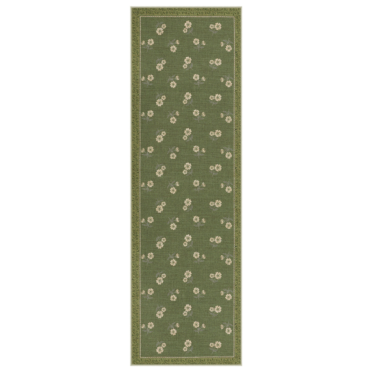 Farmhouse Floral Easy Jute Rug Washable Indoor Outdoor Low-Pile Area Rug