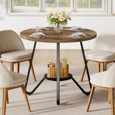 31.5" Round Dining Table, Small Kitchen Table with Open Shelves for 2 Tribesigns 3